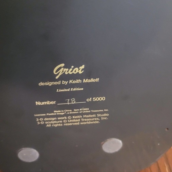 KEITH MALLETT Griot Large Figurine # 78/5000 - Picture 8 of 9